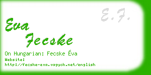 eva fecske business card